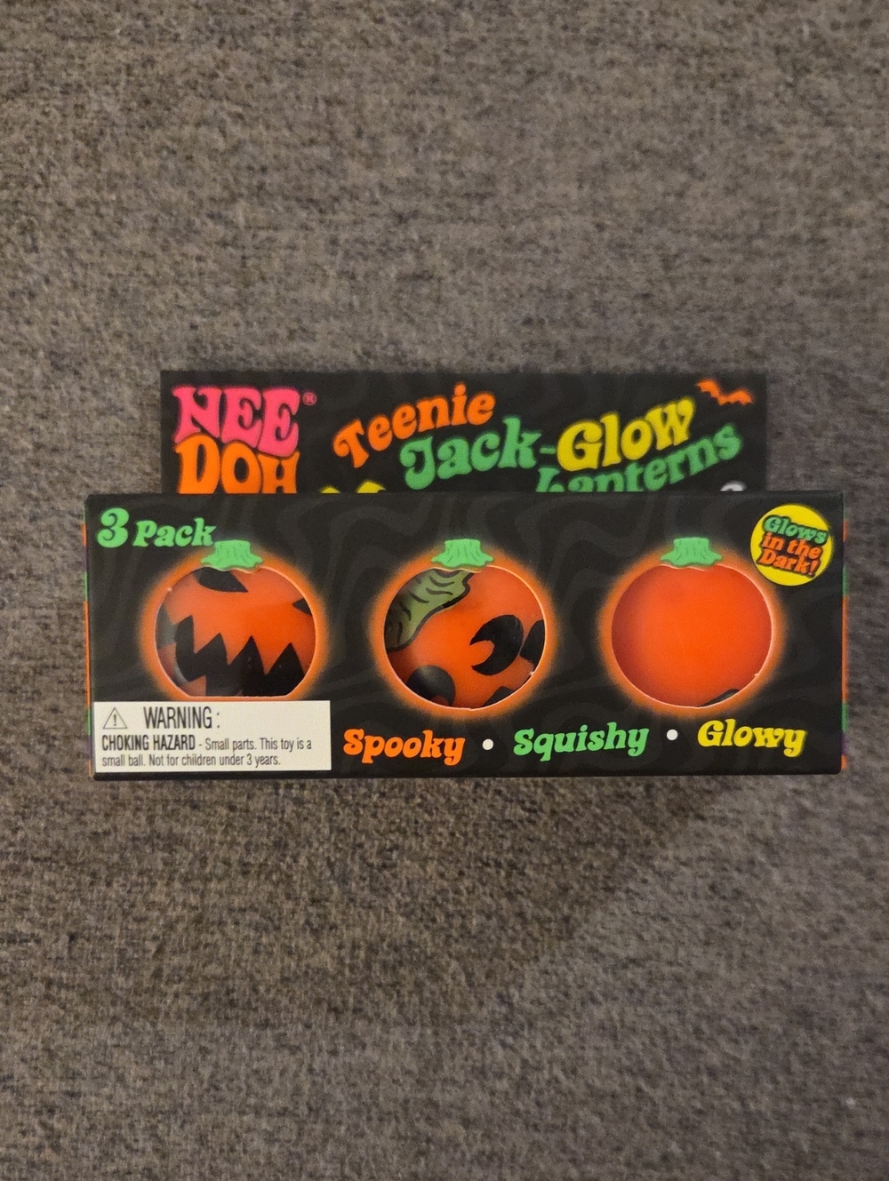 Needoh Teenie Jack Glow Lantern Halloween Pumpkin Squish Spooky Schylling